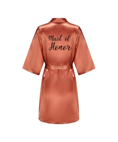 Satin Silk Robes Plus Size Wedding Bathrobe Bride Bridesmaid Mother Maid of Honor Gown Women Clothing Sleepwear Caramel $19.7...