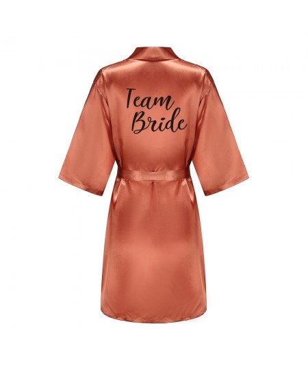 Satin Silk Robes Plus Size Wedding Bathrobe Bride Bridesmaid Mother Maid of Honor Gown Women Clothing Sleepwear Caramel $19.7...