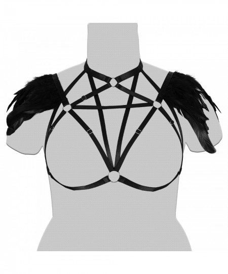 Plus Size Bondage Pentagram Underwear Garter Belt Harajuku Punk Harness Bra Dance Rave Wear Costumes Goth Body $18.99 - Under...