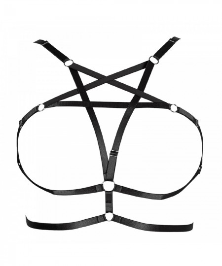 Plus Size Bondage Pentagram Underwear Garter Belt Harajuku Punk Harness Bra Dance Rave Wear Costumes Goth Body $18.99 - Under...