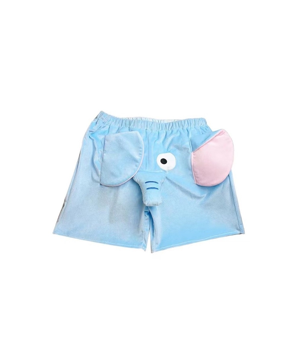 Unisex Loungewear Plush Shorts Funny Cartoon 3D Elephant Animal Comfortable Plush Lounge Sleep Short Pant Birthday Gift $34.3...