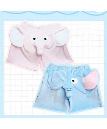 Unisex Loungewear Plush Shorts Funny Cartoon 3D Elephant Animal Comfortable Plush Lounge Sleep Short Pant Birthday Gift $34.3...