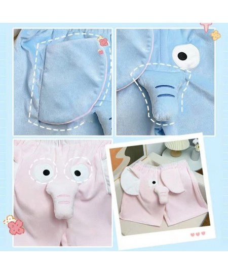 Unisex Loungewear Plush Shorts Funny Cartoon 3D Elephant Animal Comfortable Plush Lounge Sleep Short Pant Birthday Gift $34.3...