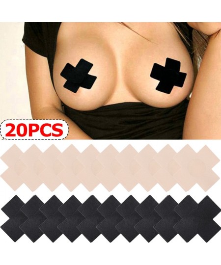 20pcs Women Invisible Bra Nipple Covers Sexy Cross Silk Cloth Nipple Patch Shield Stickers Breast Pasties Intimates Accessori...