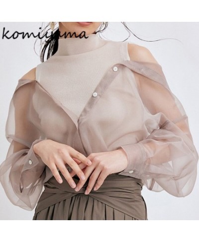 Komiyama Chic Single Breasted Women Blouse Spring Summer New Long Sleeve Shirts Turn Down Collar Bottoming Tops with Vest $80...