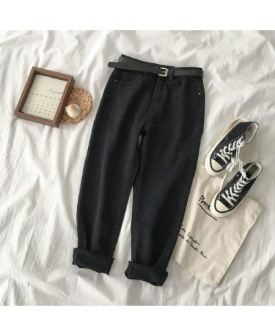 (No Belt) Women Clothing Jeans High Waist Straight 2023 Spring Autumn New Boyfriend Denim Trousers Loose Mom Casual Pants $37...