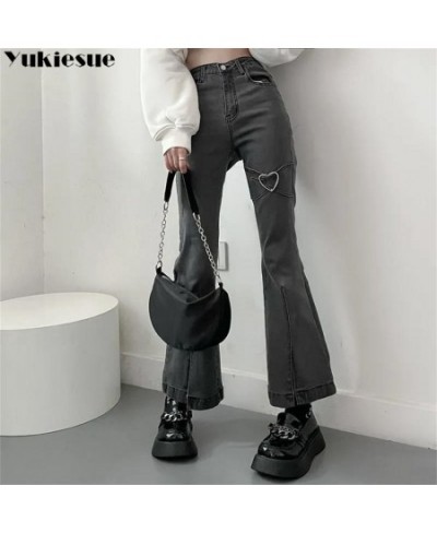 New Spring Autumn Fashion Jeans for WomenHigh Waist Vintage Aesthetic Harajuku Denim Flare Pants Slim Streetwear Straight Pan...