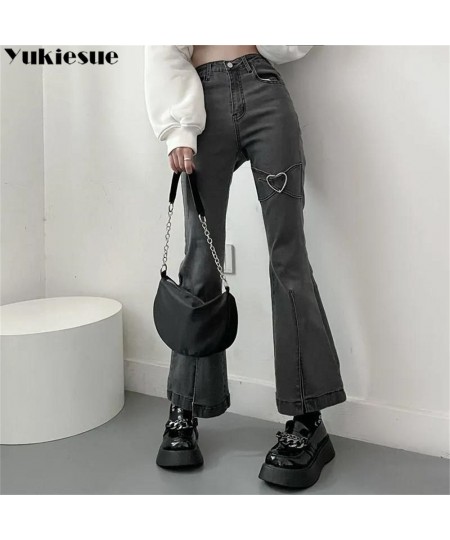 New Spring Autumn Fashion Jeans for WomenHigh Waist Vintage Aesthetic Harajuku Denim Flare Pants Slim Streetwear Straight Pan...