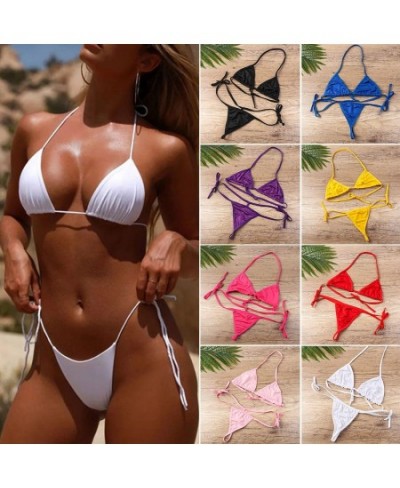 Women Lingerie Set Sexy Crop Top Bra & Panty Set Solid Color Halter Push Up Bra Underwear G-String Transparent Bra Set $9.95 ...