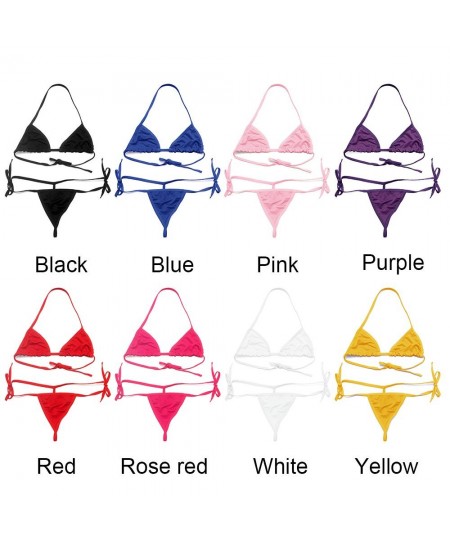 Women Lingerie Set Sexy Crop Top Bra & Panty Set Solid Color Halter Push Up Bra Underwear G-String Transparent Bra Set $9.95 ...