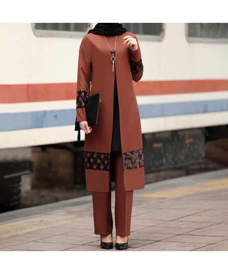 2023 Patch Designs Chiffon Muslim Women Long Tops Sets Women Muslim Pants Ramadan Prayer Clothes 2 Piece Set $49.33 - Muslim ...