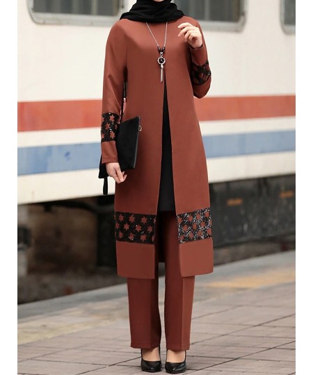 2023 Patch Designs Chiffon Muslim Women Long Tops Sets Women Muslim Pants Ramadan Prayer Clothes 2 Piece Set $49.33 - Muslim ...