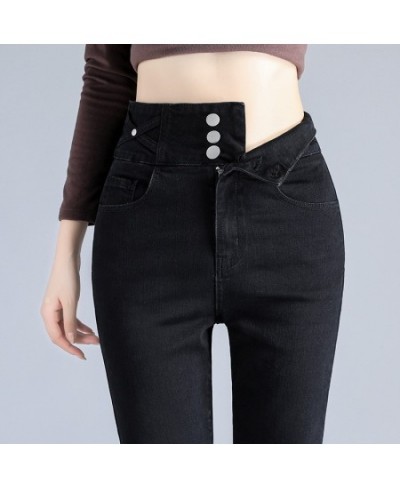 Winter Casual Fashion Denim Pencil Pants Thick Velvet Women High Waist Skinny Jeans Fleece Warm Slim retro Fit Stretch Ladies...