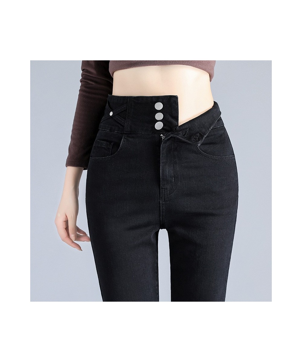 Winter Casual Fashion Denim Pencil Pants Thick Velvet Women High Waist Skinny Jeans Fleece Warm Slim retro Fit Stretch Ladies...