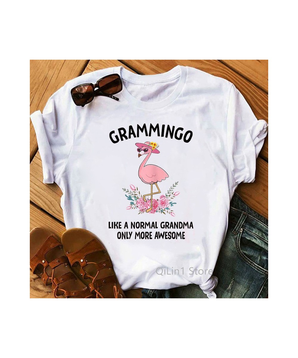 Cute Grandma/Grandmother T-Shirt Women Funny Flamingo Grammingo Like A Normal Grandma Only More Awesome T Shirts Graphic Tee ...