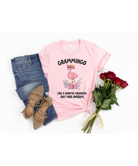 Cute Grandma/Grandmother T-Shirt Women Funny Flamingo Grammingo Like A Normal Grandma Only More Awesome T Shirts Graphic Tee ...