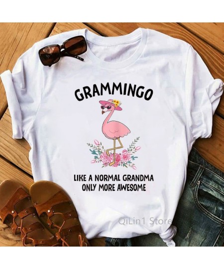 Cute Grandma/Grandmother T-Shirt Women Funny Flamingo Grammingo Like A Normal Grandma Only More Awesome T Shirts Graphic Tee ...