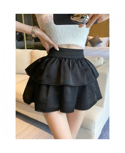 Ruffled High Waist A-line White Halfskirt Women's Summer 2022 New Design Sense Small Size Short Skirt $28.80 - Skirts