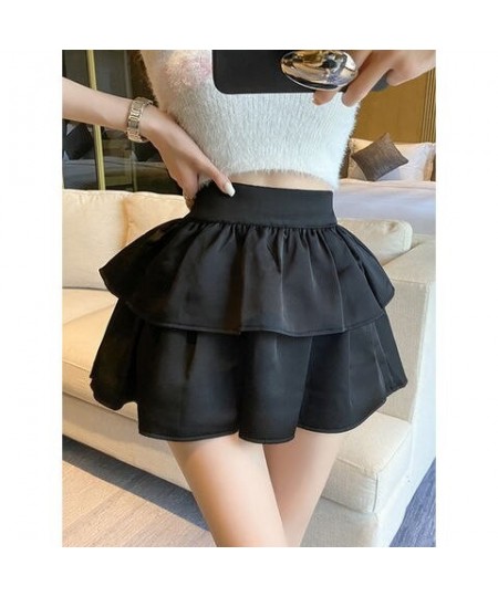 Ruffled High Waist A-line White Halfskirt Women's Summer 2022 New Design Sense Small Size Short Skirt $28.80 - Skirts