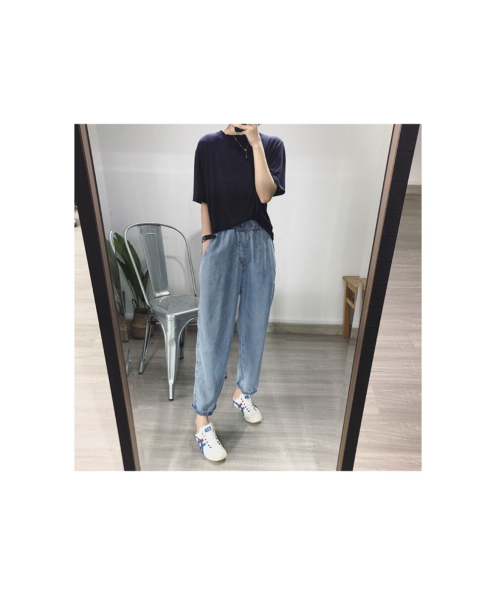 Women Harem Loose Elastic High Waist Jeans Plus Size Lady Fashion Jeans Summer Straight Jeans Ankle-Length Casual Pants U243 ...