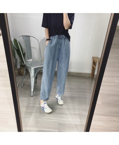 Women Harem Loose Elastic High Waist Jeans Plus Size Lady Fashion Jeans Summer Straight Jeans Ankle-Length Casual Pants U243 ...