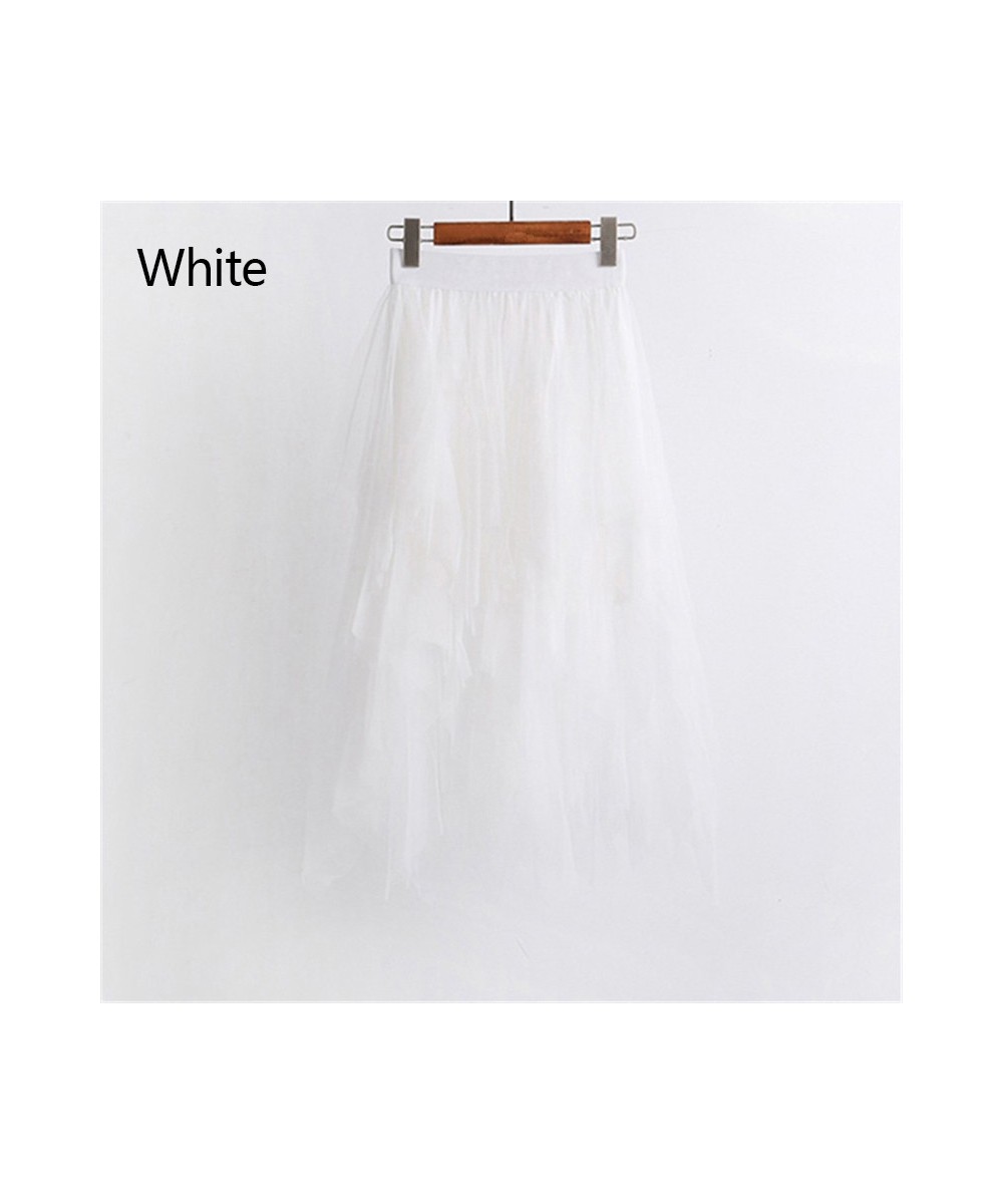 Women Mesh Adult Tulle Skirt Elastic High Waist Layered Pleated Ladies Midi Skirt Summer Women Tulle Mesh Skirt $24.90 - Skirts