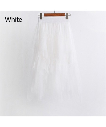 Women Mesh Adult Tulle Skirt Elastic High Waist Layered Pleated Ladies Midi Skirt Summer Women Tulle Mesh Skirt $24.90 - Skirts