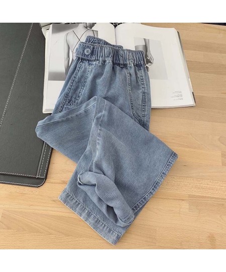 Women Harem Loose Elastic High Waist Jeans Plus Size Lady Fashion Jeans Summer Straight Jeans Ankle-Length Casual Pants U243 ...