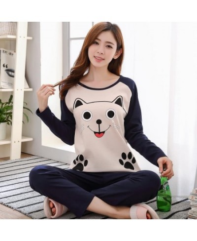 Autumn Winter New Long-Sleeved Pajamas Women's Casual Sleepwear Cute Cartoon Nightwear Women's Home Clothes Casual Nightgown ...