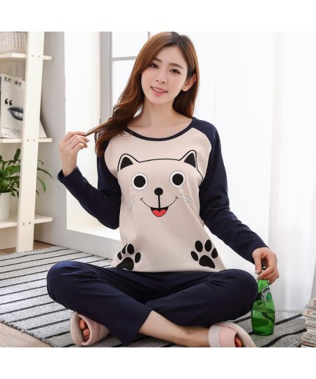 Autumn Winter New Long-Sleeved Pajamas Women's Casual Sleepwear Cute Cartoon Nightwear Women's Home Clothes Casual Nightgown ...