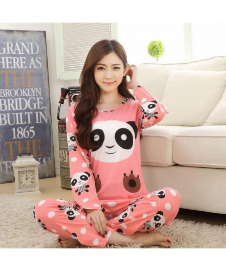 Autumn Winter New Long-Sleeved Pajamas Women's Casual Sleepwear Cute Cartoon Nightwear Women's Home Clothes Casual Nightgown ...