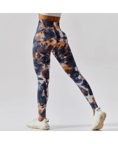 Women Sexy Leggings 2023 Spring Summer New Seamless Ladies Fitness Clothing tie-dyed Tight Pant High Waisted Push Up Sport Pa...