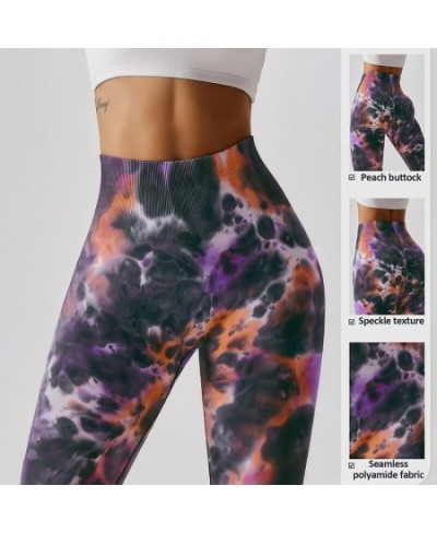 Women Sexy Leggings 2023 Spring Summer New Seamless Ladies Fitness Clothing tie-dyed Tight Pant High Waisted Push Up Sport Pa...