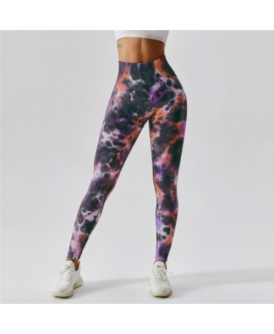 Women Sexy Leggings 2023 Spring Summer New Seamless Ladies Fitness Clothing tie-dyed Tight Pant High Waisted Push Up Sport Pa...