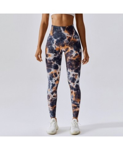 Women Sexy Leggings 2023 Spring Summer New Seamless Ladies Fitness Clothing tie-dyed Tight Pant High Waisted Push Up Sport Pa...