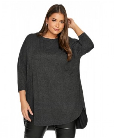 Plus Size 3/4 Sleeve Fall Casual T-shirt Women Solid Color O-neck Pullover Tunic Tops Female Large Size Blouse Shirts 4XL 5XL...