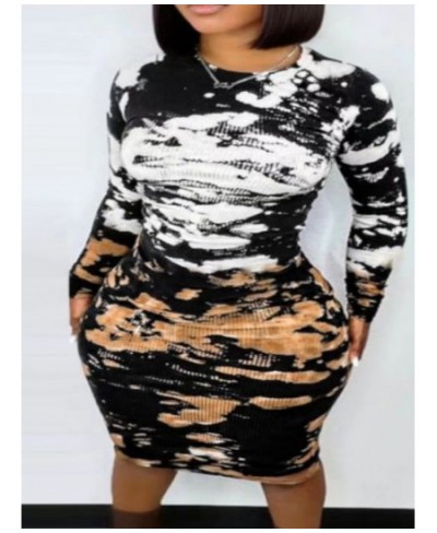 SXY Plus Size Tie Dye Rib Knit Bodycon Dress Women Spring Dress Collar Summer Mini Dress Lady Casual skinny Beach Dress Vesti...