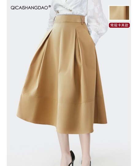 Elegant Hepburn Style 2022 Spring Summer High Waist Black Fashion Skirt Women Mid-length A-Line Ball Gown Skirts BIG Swing $7...