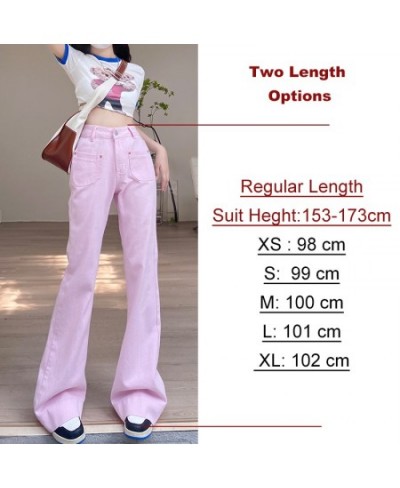 Pink Flared Jeans Women Japanese Cute Baggy Boyfriend Full Length Vintage Denim Pants 2022 New Long Female Trousers Y2K $44.8...