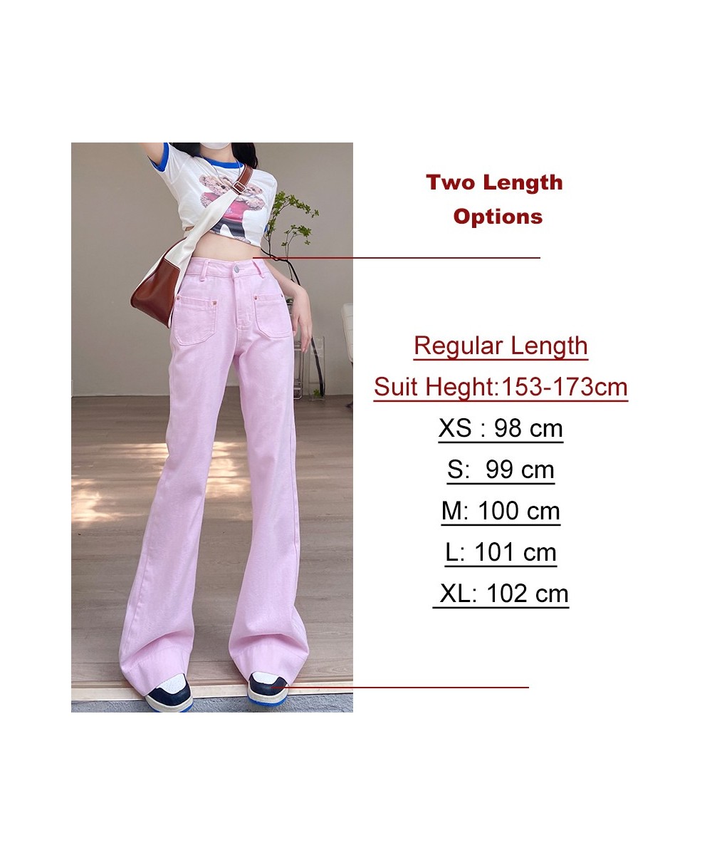 Pink Flared Jeans Women Japanese Cute Baggy Boyfriend Full Length Vintage Denim Pants 2022 New Long Female Trousers Y2K $44.8...