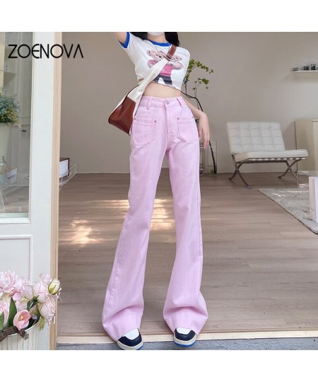 Pink Flared Jeans Women Japanese Cute Baggy Boyfriend Full Length Vintage Denim Pants 2022 New Long Female Trousers Y2K $44.8...