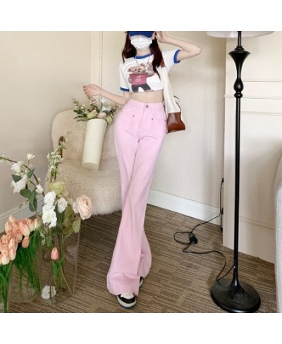 Pink Flared Jeans Women Japanese Cute Baggy Boyfriend Full Length Vintage Denim Pants 2022 New Long Female Trousers Y2K $44.8...