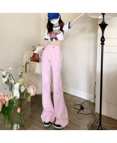 Pink Flared Jeans Women Japanese Cute Baggy Boyfriend Full Length Vintage Denim Pants 2022 New Long Female Trousers Y2K $44.8...