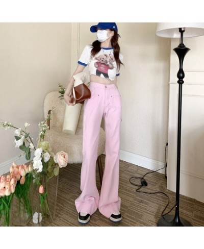 Pink Flared Jeans Women Japanese Cute Baggy Boyfriend Full Length Vintage Denim Pants 2022 New Long Female Trousers Y2K $44.8...