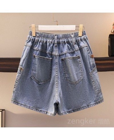 6XL 5XL denim shorts women loose summer plus size all-match large size wide leg pants Elastic Waist $48.57 - Bottoms