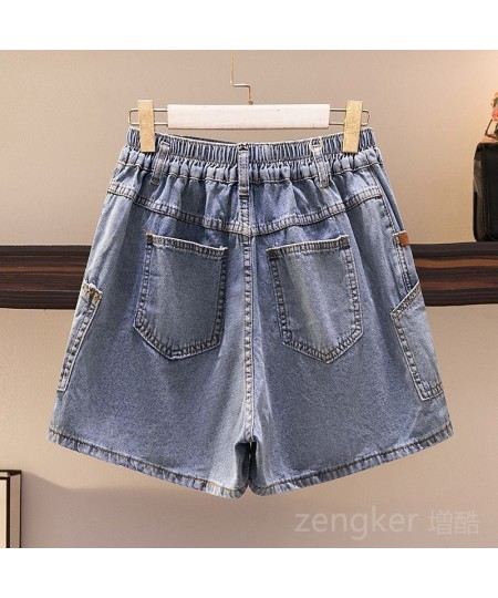 6XL 5XL denim shorts women loose summer plus size all-match large size wide leg pants Elastic Waist $48.57 - Bottoms